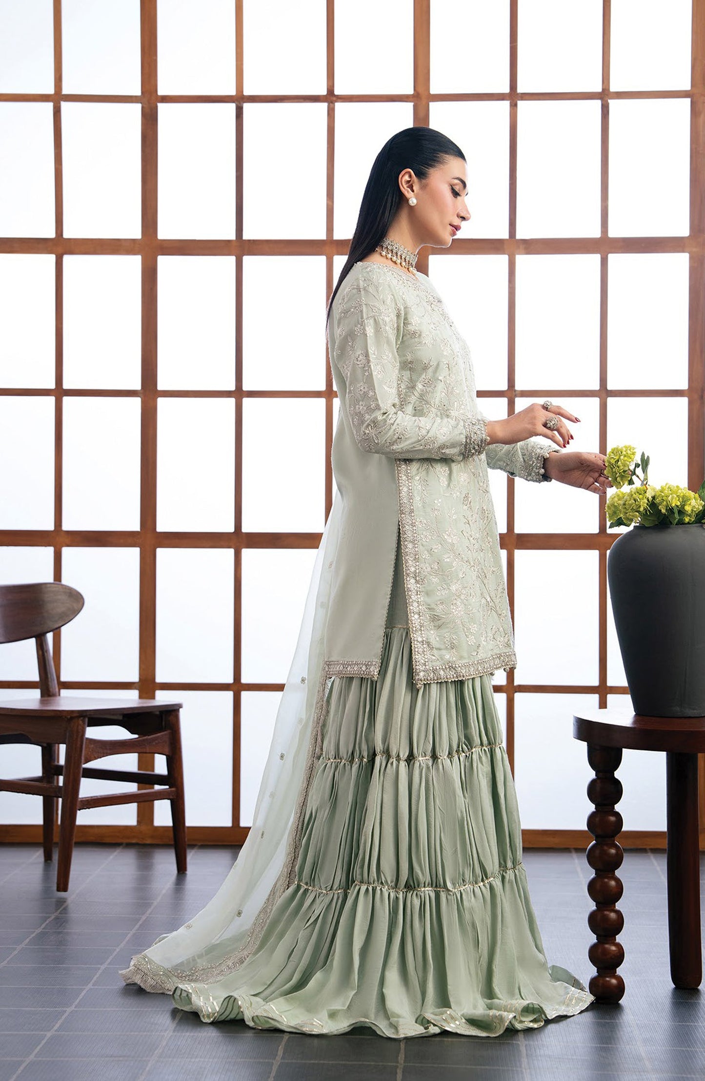 Xenia Kalani Luxury Embroidered Raw Silk Unstitched 3 Piece Suit - 03-Jira - XF26KN - Green - Festive Collection