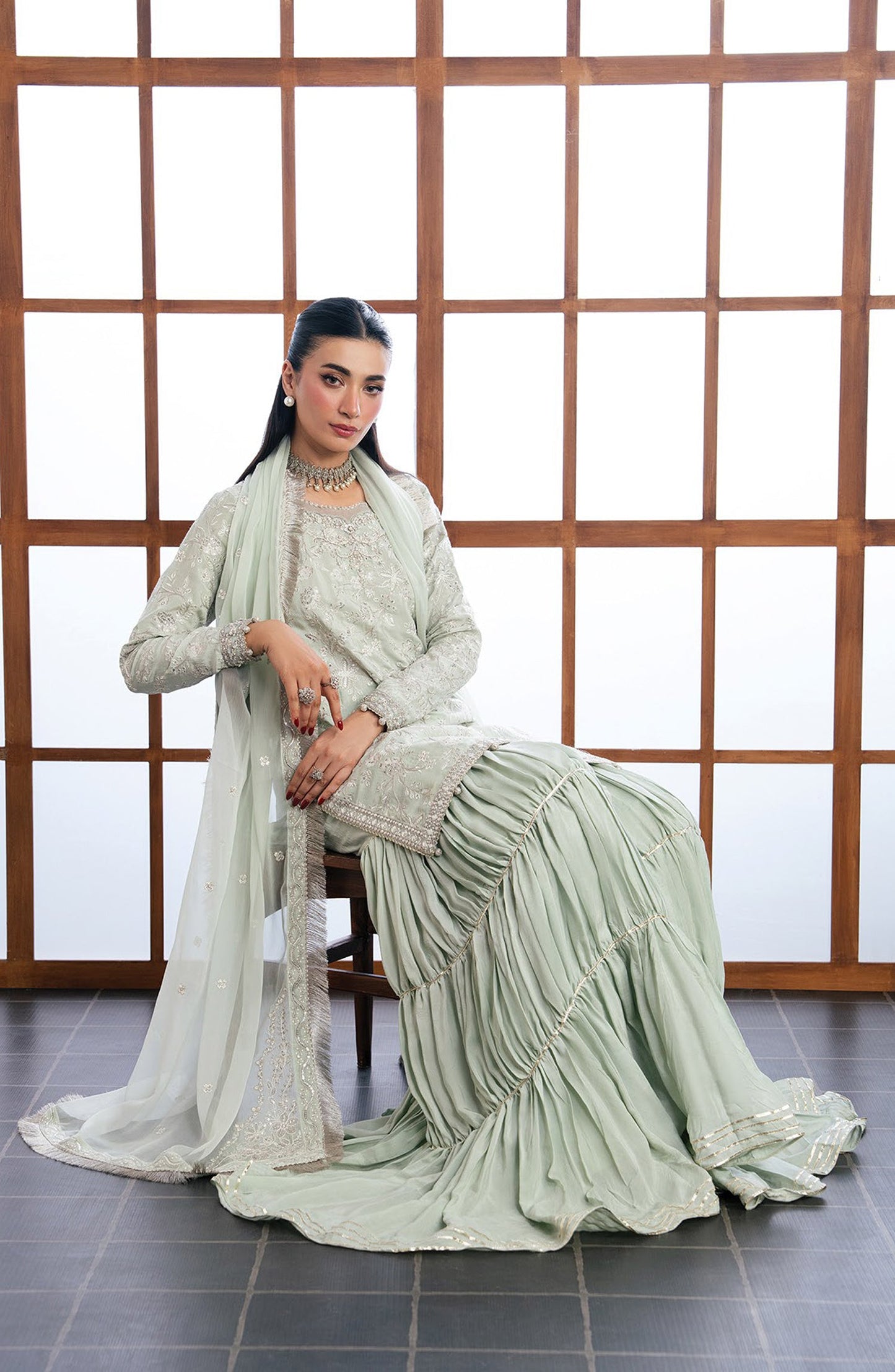 Xenia Kalani Luxury Embroidered Raw Silk Unstitched 3 Piece Suit - 03-Jira - XF26KN - Green - Festive Collection