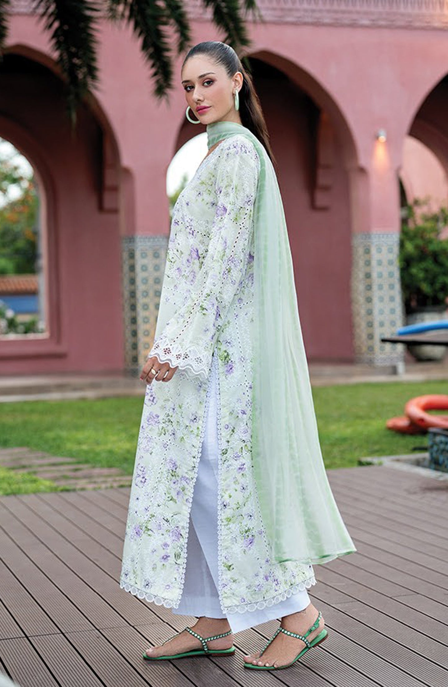 Xenia Embroidered Lawn Unstitched 3 Piece Suit - 04-Navya - XF26ULW - Green - Summer Collection