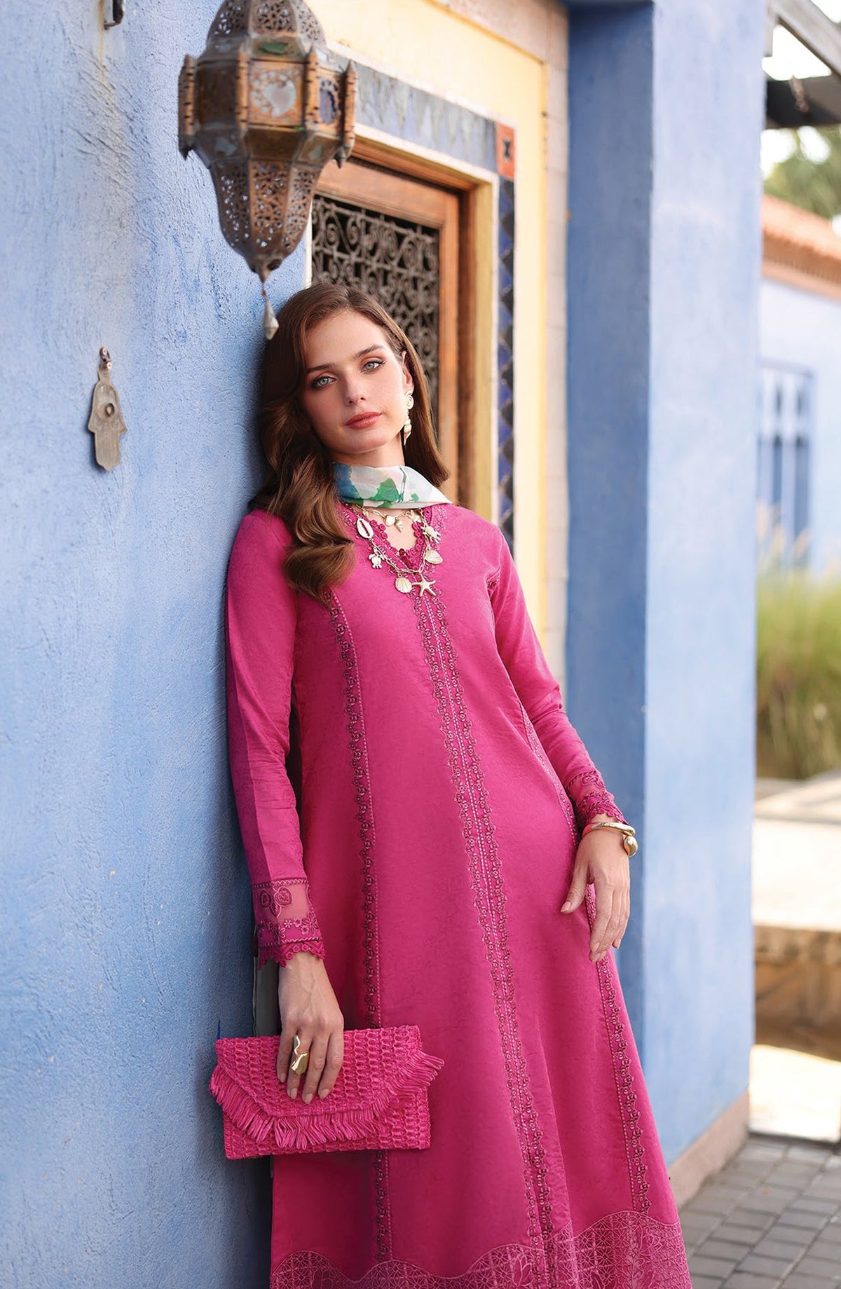 Xenia Embroidered Lawn Unstitched 3 Piece Suit - 03-Jeya - XF26ULW - Pink - Summer Collection