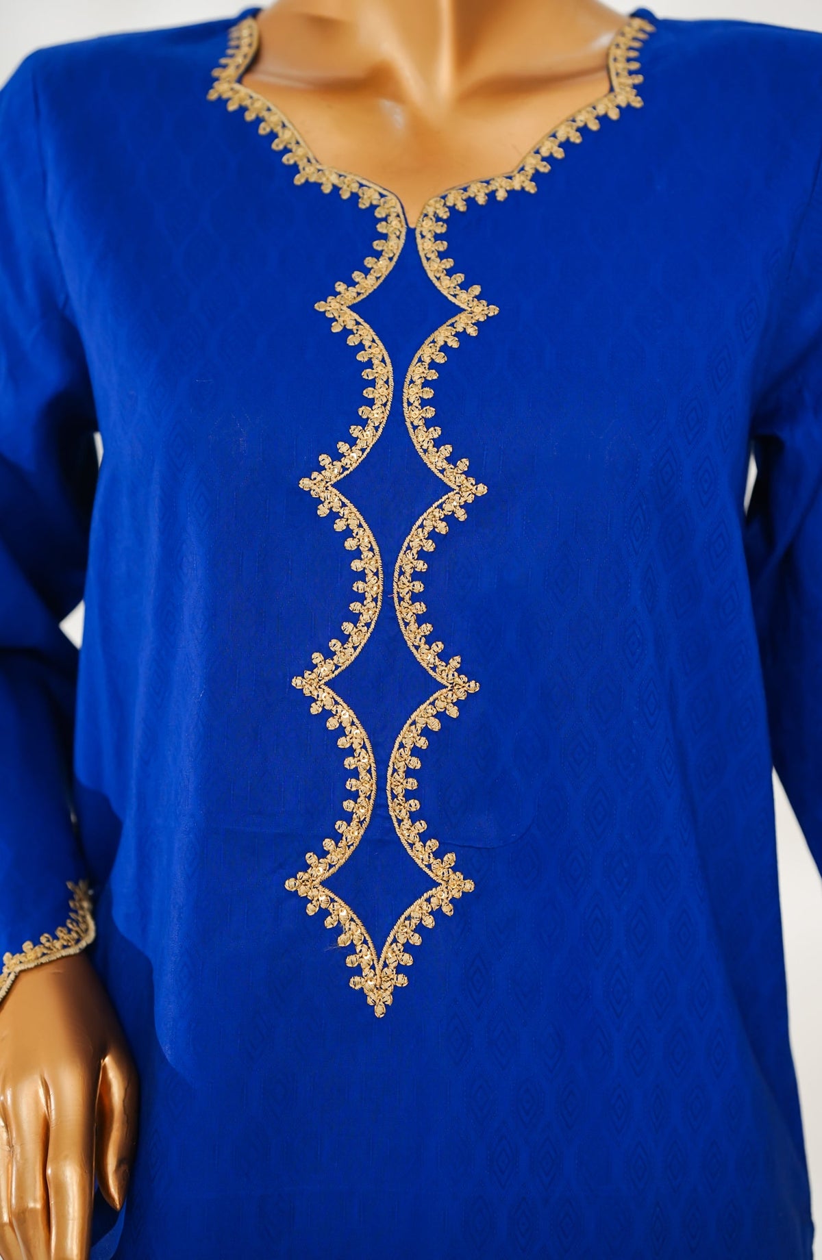 Zaira Royal by Amna Khadija Embroidered Cotton Jacquard Stitched 2 Piece Suit - ZR-02 - AM25ZAIRA - Blue - Winter Collection