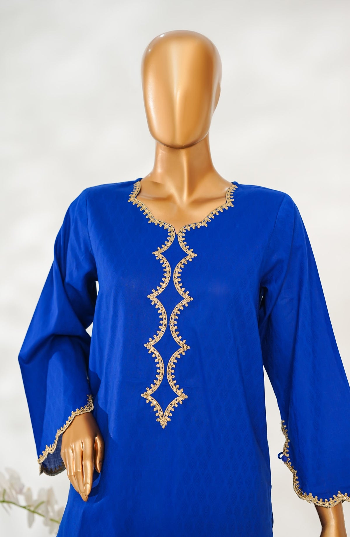 Zaira Royal by Amna Khadija Embroidered Cotton Jacquard Stitched 2 Piece Suit - ZR-02 - AM25ZAIRA - Blue - Winter Collection