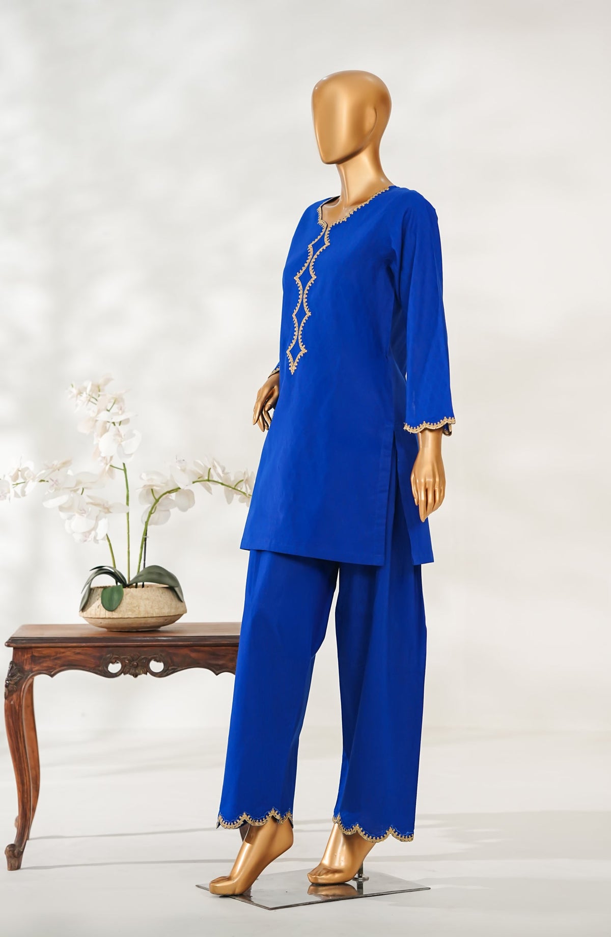 Zaira Royal by Amna Khadija Embroidered Cotton Jacquard Stitched 2 Piece Suit - ZR-02 - AM25ZAIRA - Blue - Winter Collection