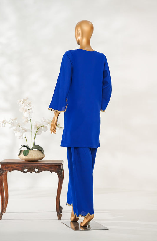 Zaira Royal by Amna Khadija Embroidered Cotton Jacquard Stitched 2 Piece Suit - ZR-02 - AM25ZAIRA - Blue - Winter Collection