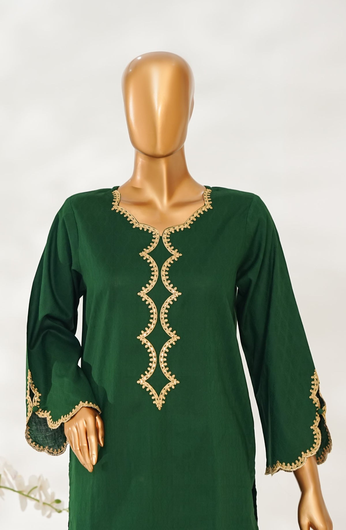Zaira Royal by Amna Khadija Embroidered Cotton Jacquard Stitched 2 Piece Suit - ZR-04 - AM25ZAIRA - Green - Winter Collection