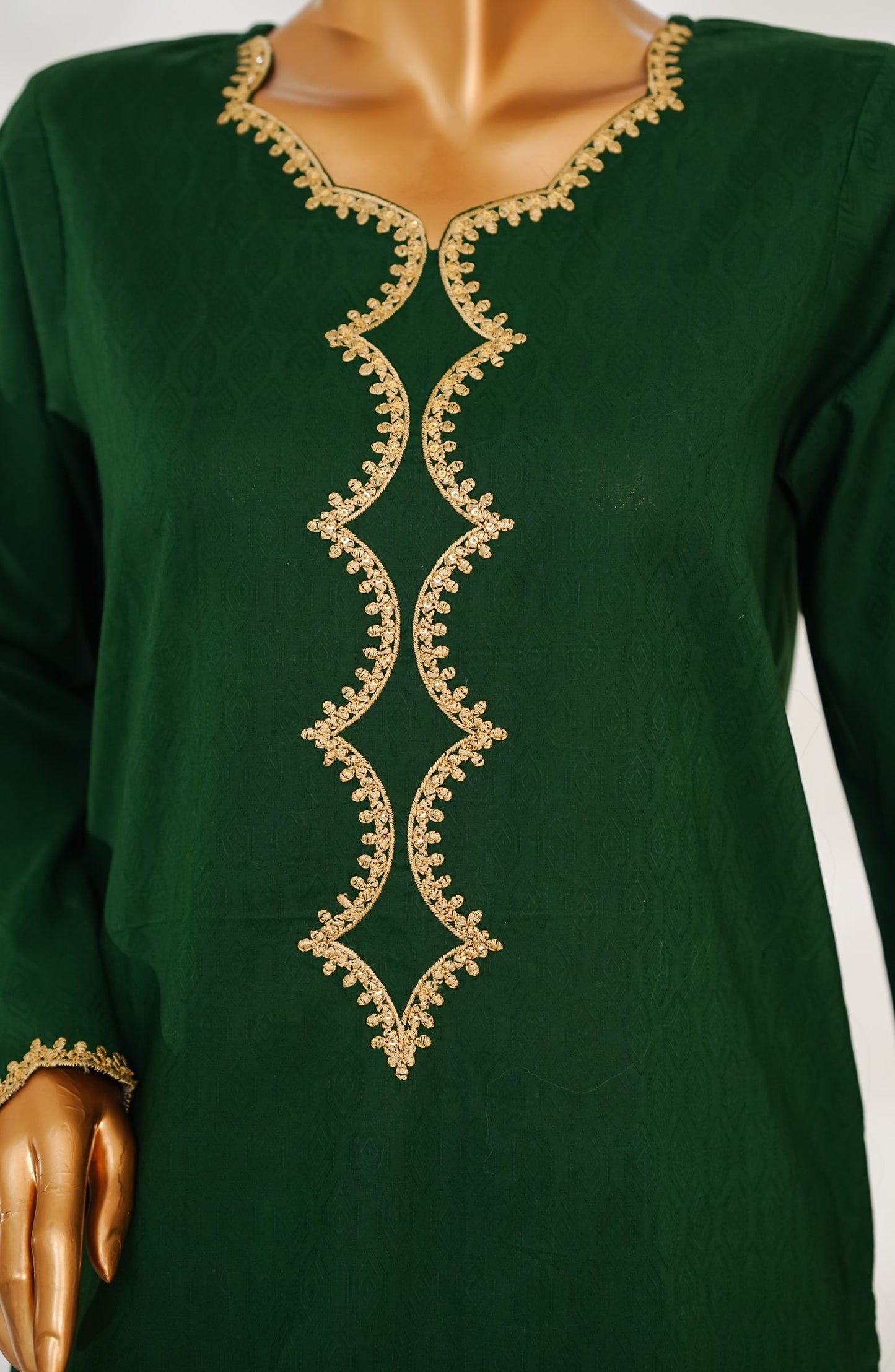 Zaira Royal by Amna Khadija Embroidered Cotton Jacquard Stitched 2 Piece Suit - ZR-04 - AM25ZAIRA - Green - Winter Collection
