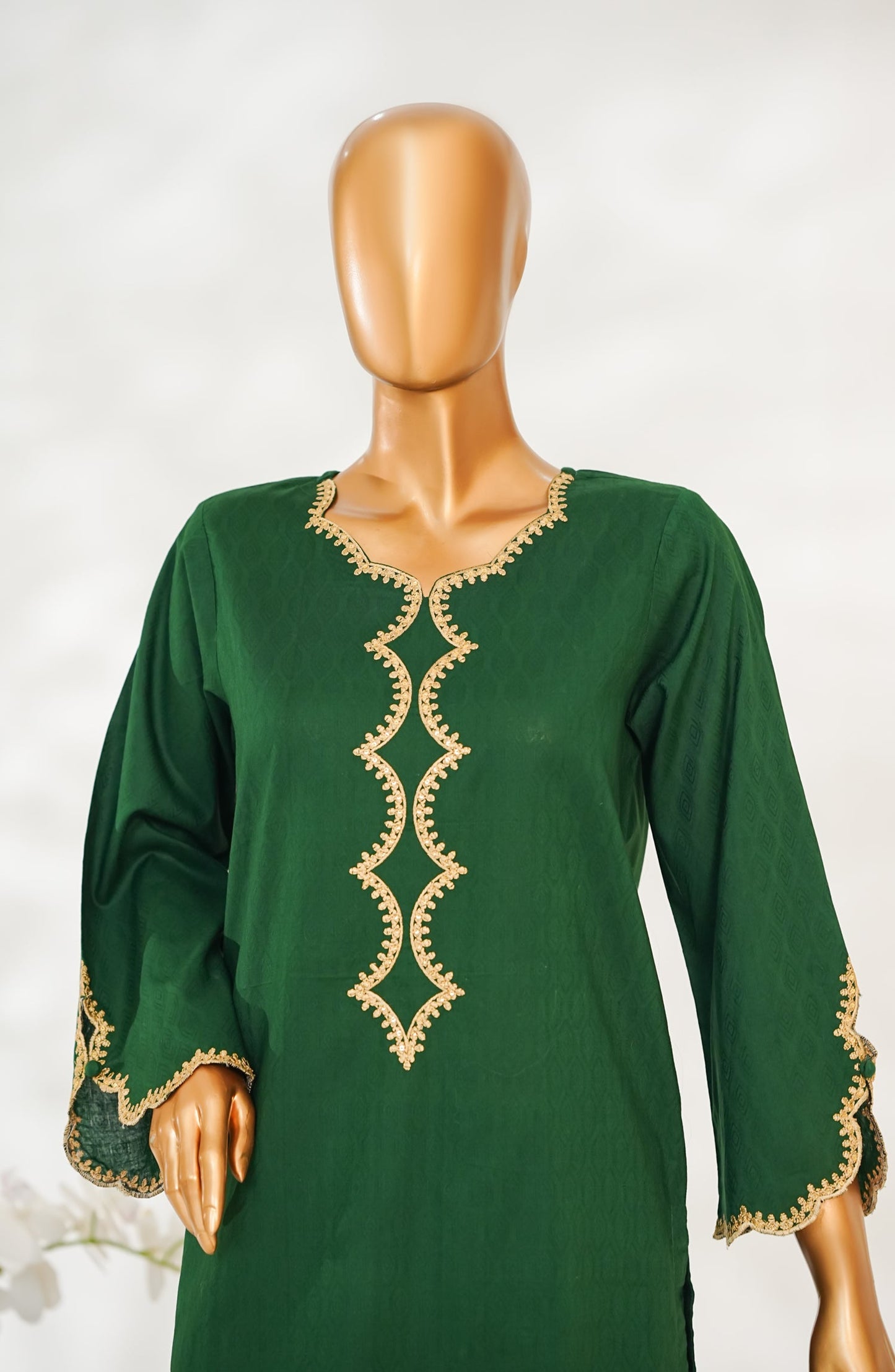 Zaira Royal by Amna Khadija Embroidered Cotton Jacquard Stitched 2 Piece Suit - ZR-04 - AM25ZAIRA - Green - Winter Collection