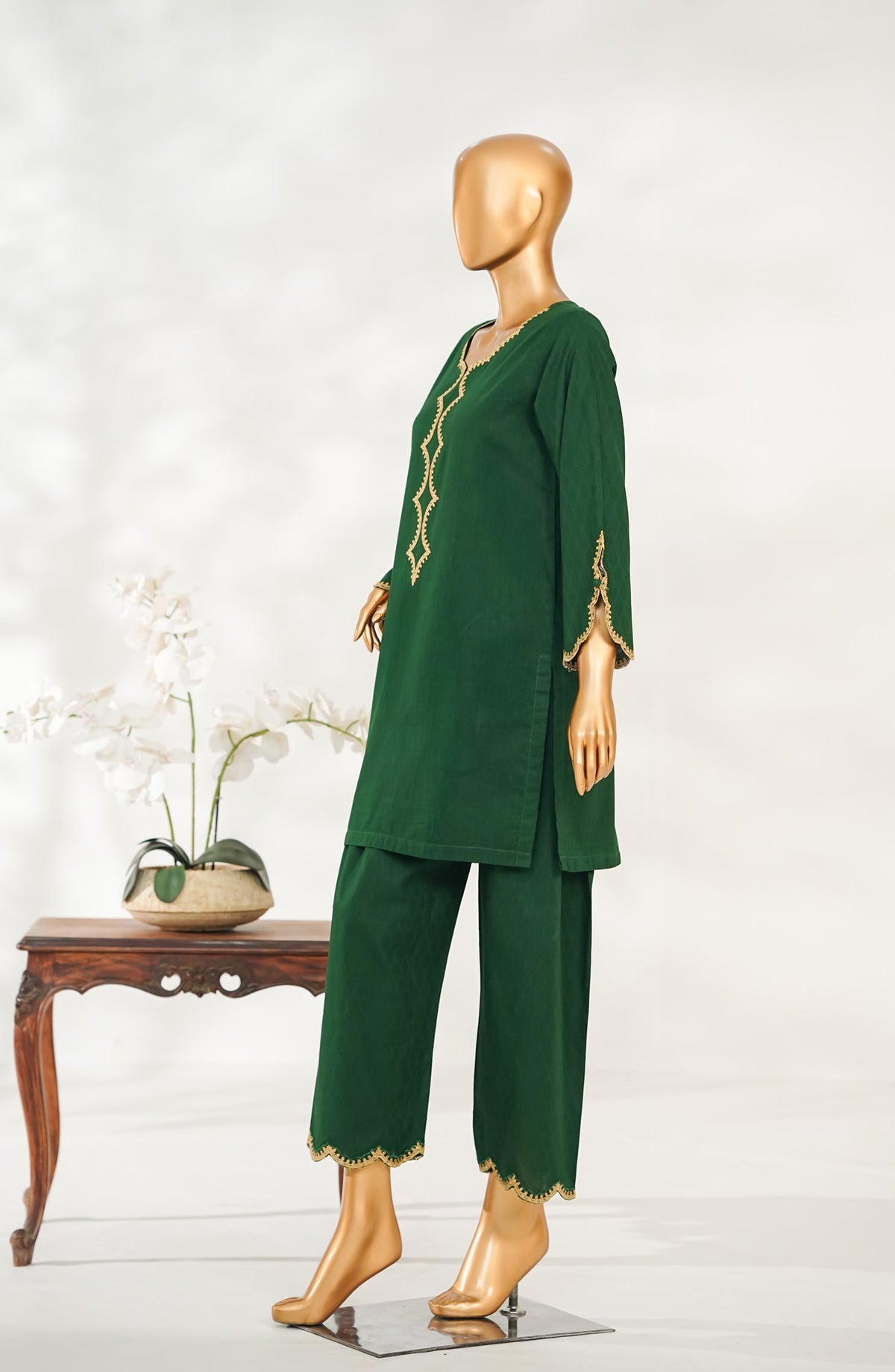 Zaira Royal by Amna Khadija Embroidered Cotton Jacquard Stitched 2 Piece Suit - ZR-04 - AM25ZAIRA - Green - Winter Collection
