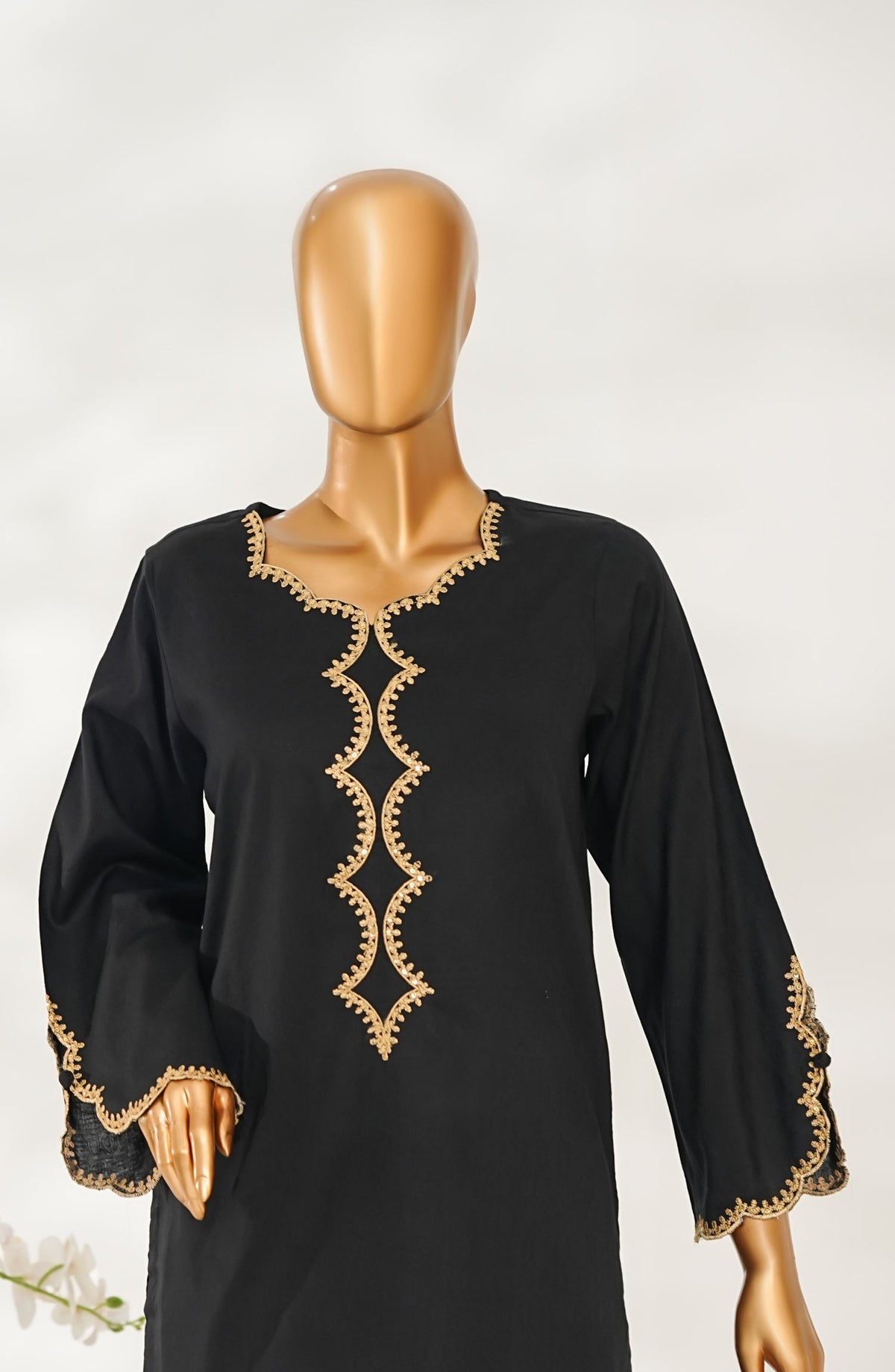 Zaira Royal by Amna Khadija Embroidered Cotton Jacquard Stitched 2 Piece Suit - ZR-05 - AM25ZAIRA - Black - Winter Collection