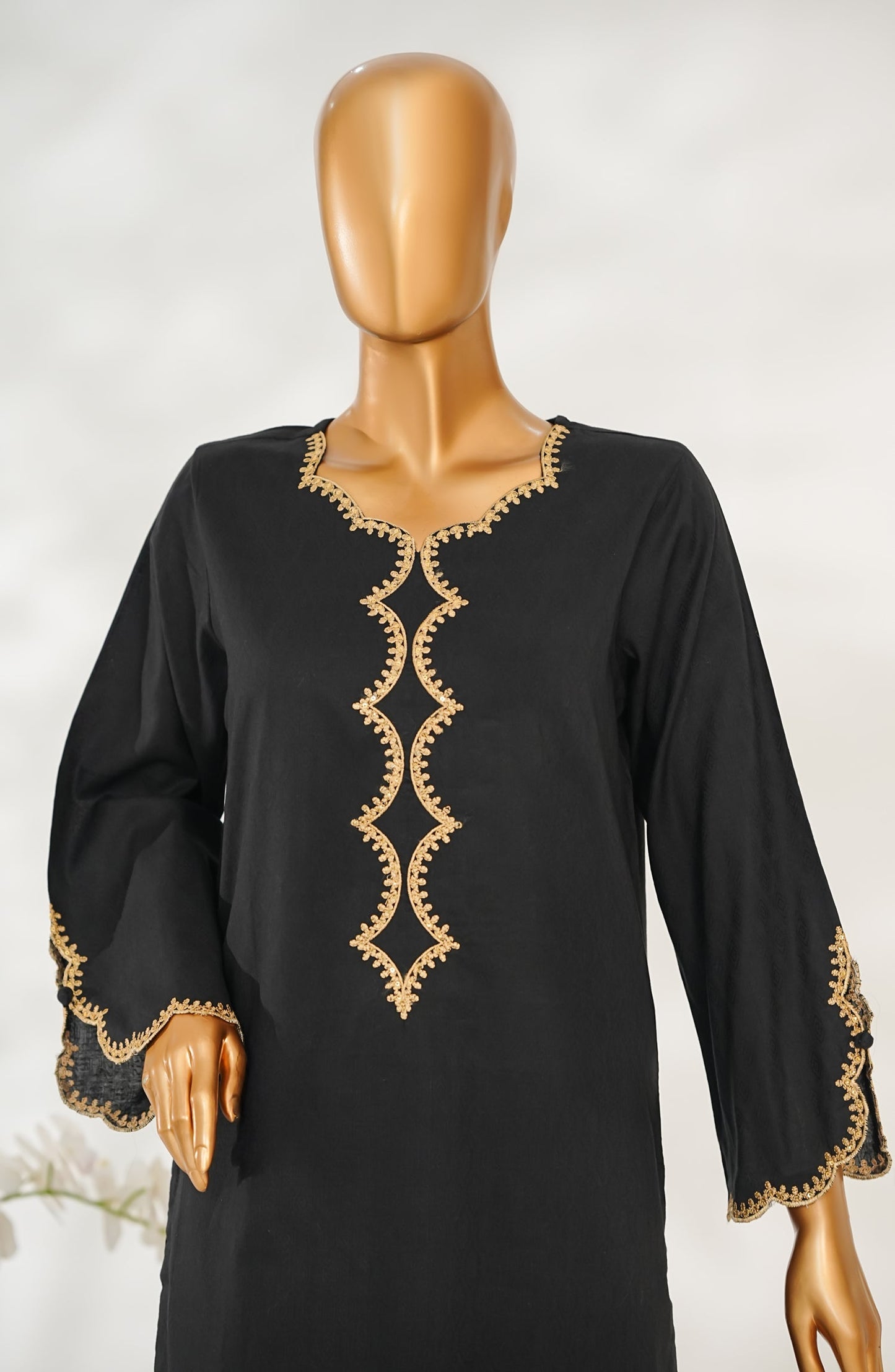 Zaira Royal by Amna Khadija Embroidered Cotton Jacquard Stitched 2 Piece Suit - ZR-05 - AM25ZAIRA - Black - Winter Collection