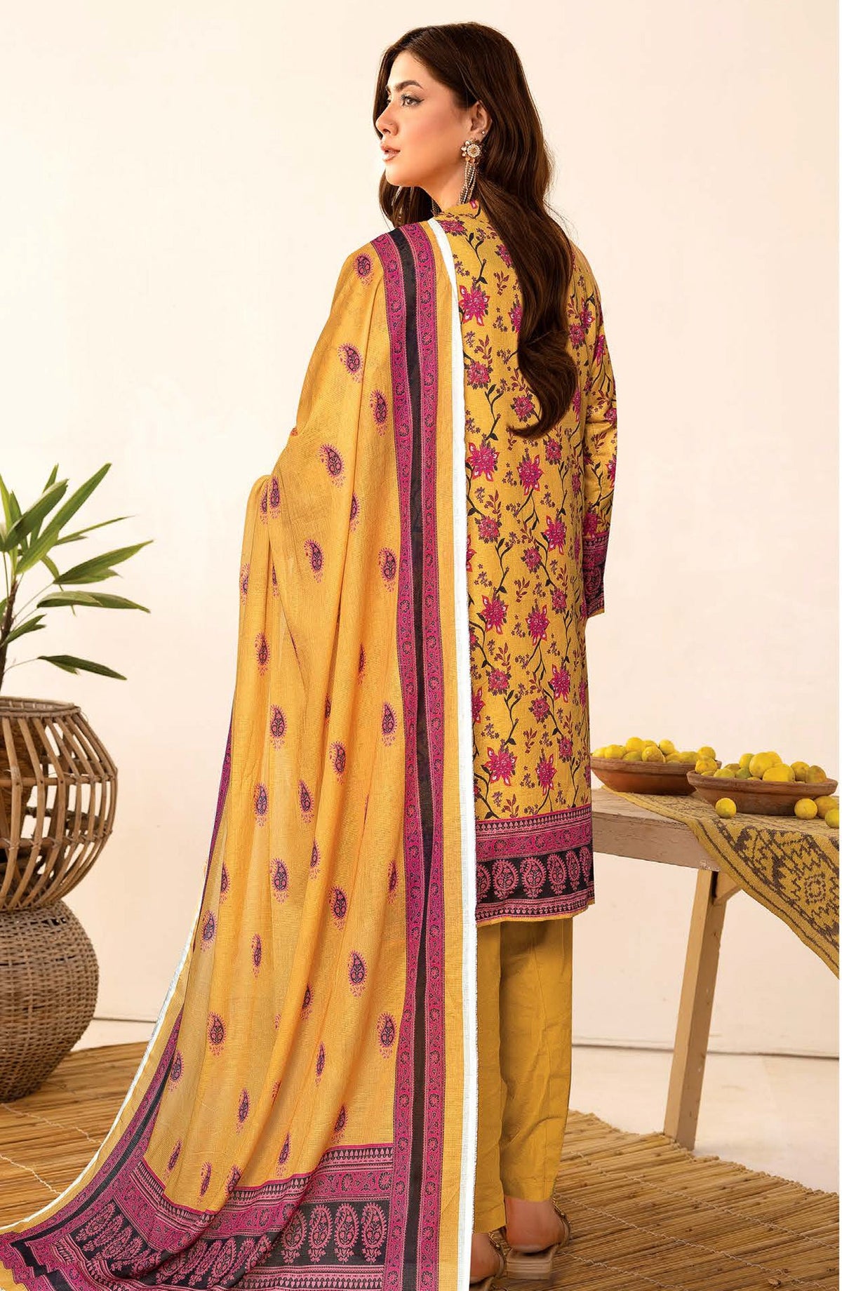 Zanera by Johra Printed Lawn Unstitched 3 Piece Suit - JH-1408 - JH25ZANR - Yellow - Casual Collection