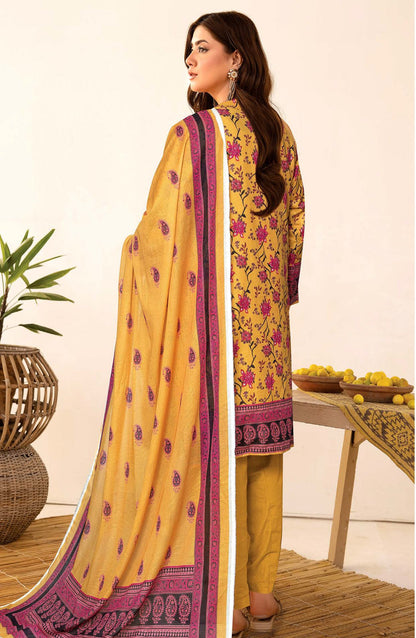 Zanera by Johra Printed Lawn Unstitched 3 Piece Suit - JH-1408 - JH25ZANR - Yellow - Casual Collection
