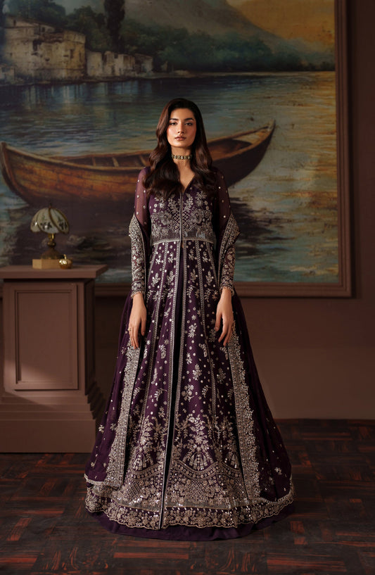 Zarif Premium Embroidered Chiffon Unstitched 3 Piece Suit - ZRF-PRC-01 IRELEEN - ZRF25PRC - Purple - Festive Collection