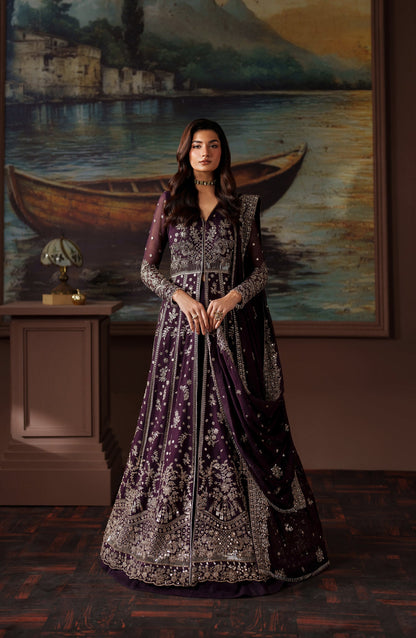 Zarif Premium Embroidered Chiffon Unstitched 3 Piece Suit - ZRF-PRC-01 IRELEEN - ZRF25PRC - Purple - Festive Collection