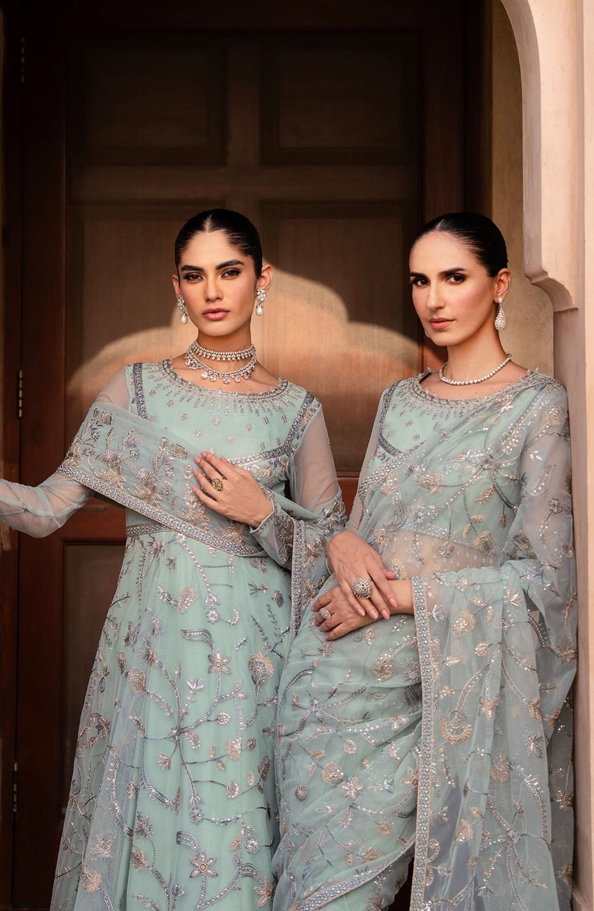 Sahiba by Zarif Luxury Embroidered Net Unstitched 3 Piece Suit - ZRF25SHB - UNST-SBA-06 INEESA - Blue - Festive Collection