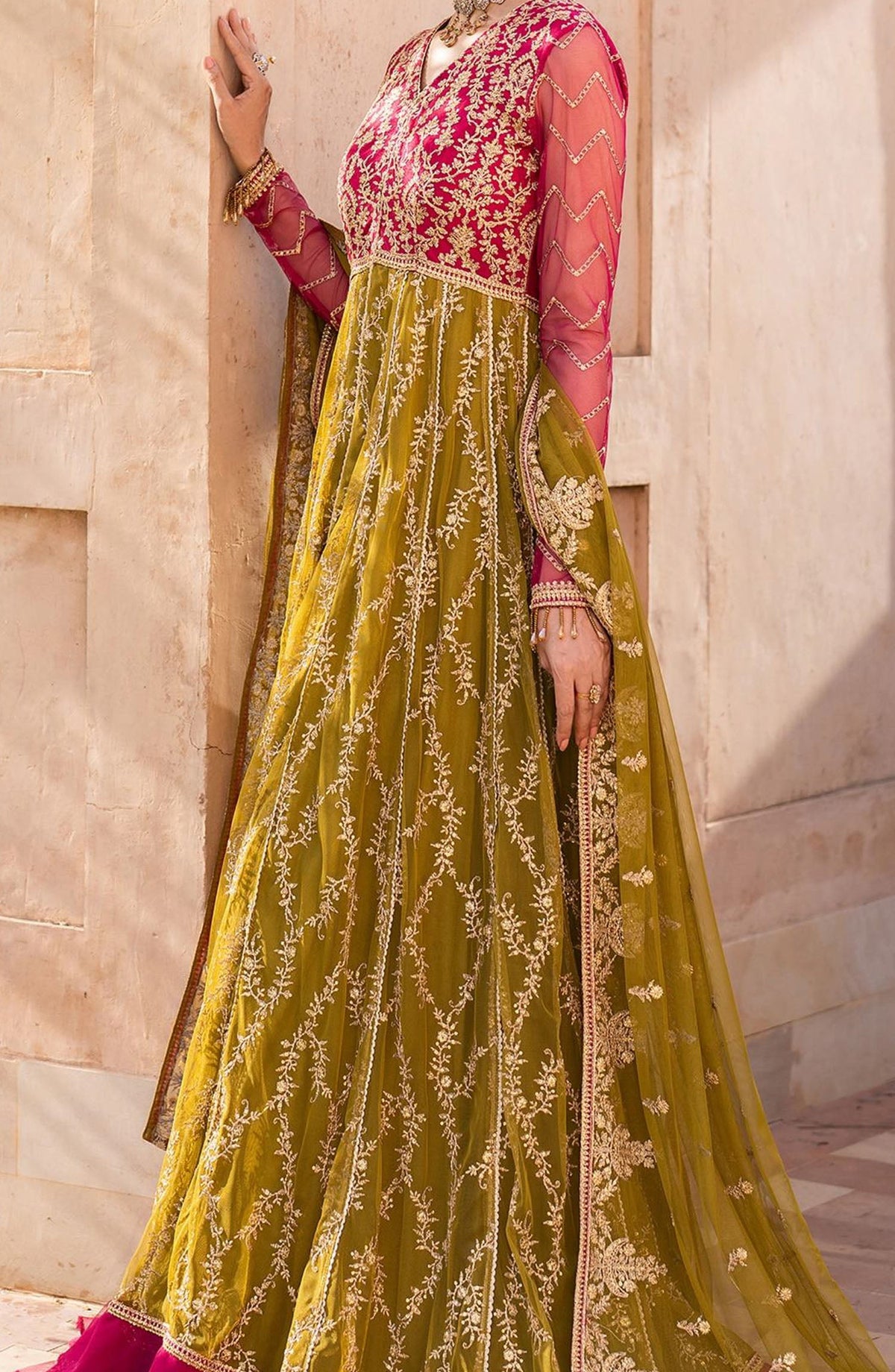 Sahiba by Zarif Luxury Embroidered Net Unstitched 3 Piece Suit - ZRF25SHB - UNST-SBA-03 LARA - Green - Festive Collection