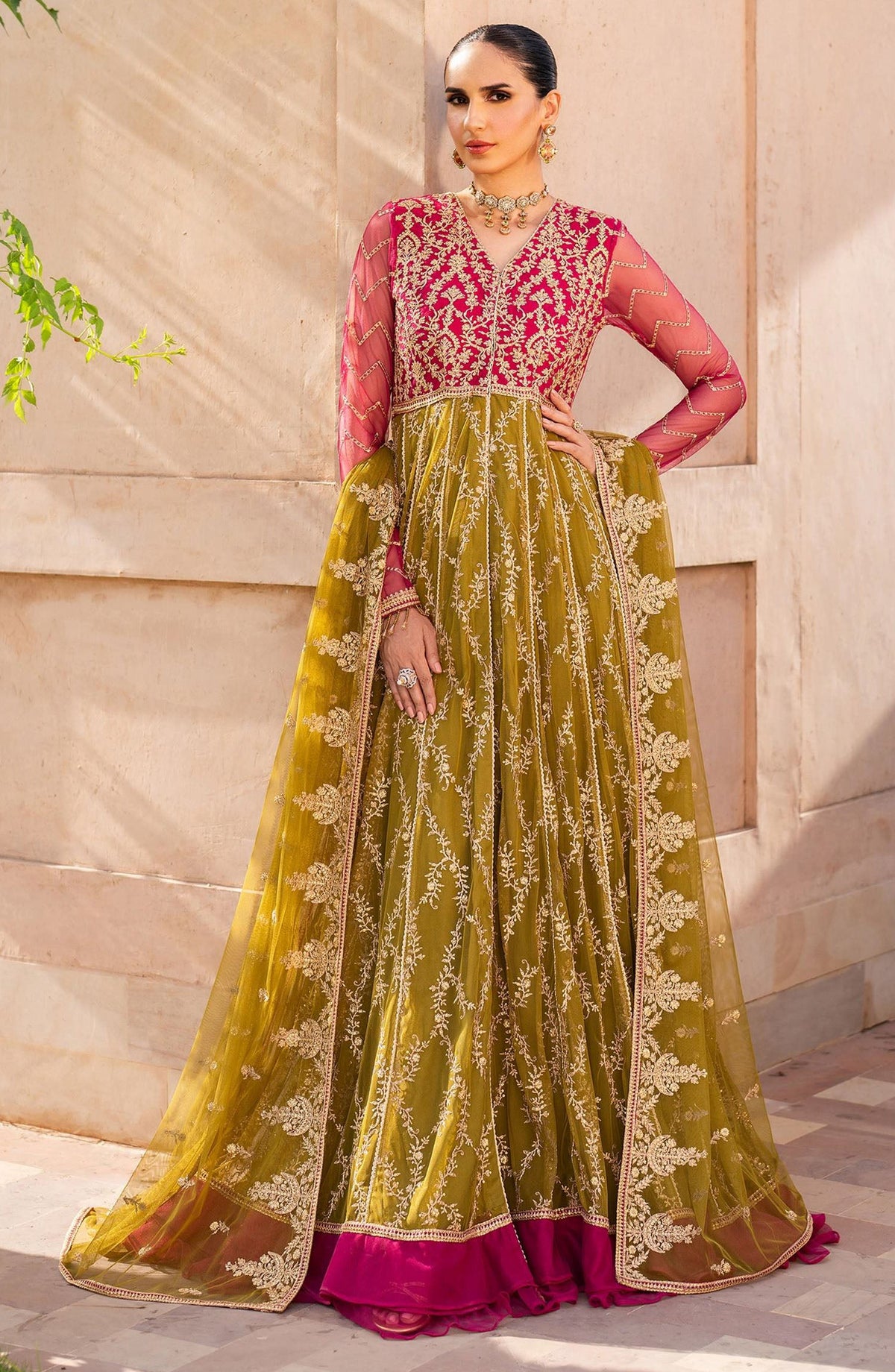 Sahiba by Zarif Luxury Embroidered Net Unstitched 3 Piece Suit - ZRF25SHB - UNST-SBA-03 LARA - Green - Festive Collection