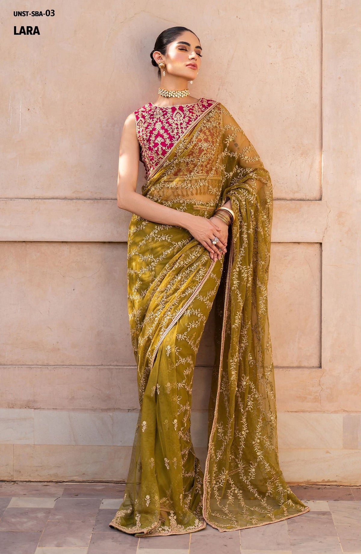 Sahiba by Zarif Luxury Embroidered Net Unstitched 3 Piece Suit - ZRF25SHB - UNST-SBA-03 LARA - Green - Festive Collection