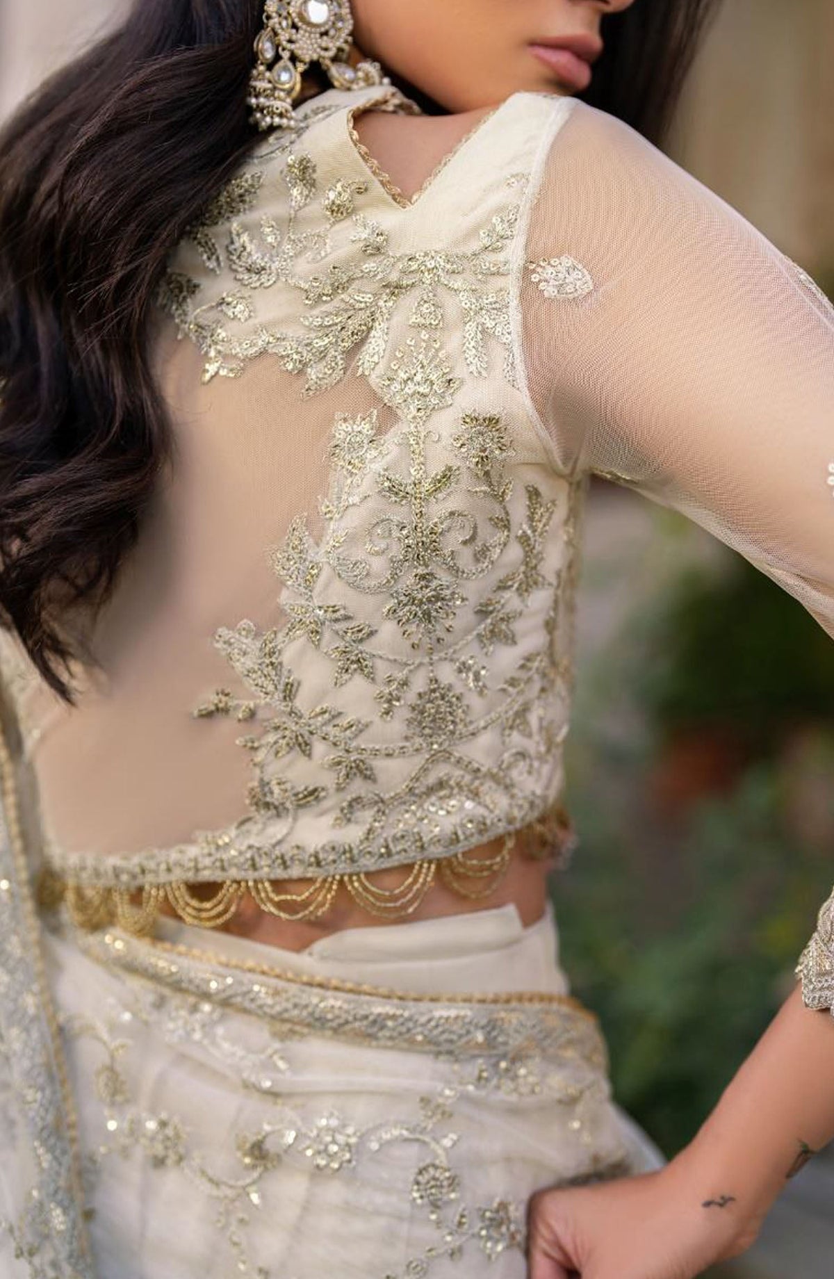 Sahiba by Zarif Luxury Embroidered Net Unstitched 3 Piece Suit - ZRF25SHB - UNST-SBA-02 MIRAN - White - Festive Collection