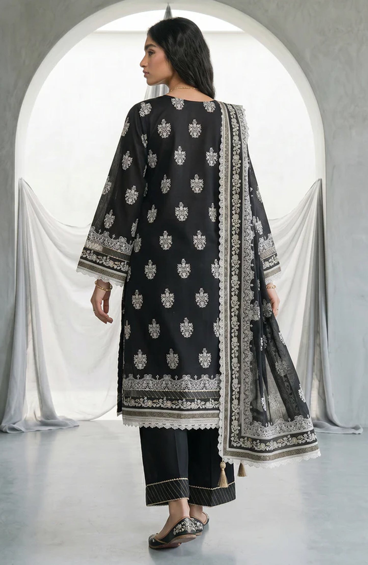 Zellbury Monochrome Printed Lawn Unstitched 3 Piece Suit - WUS26X31094 - ZB26MN - Black - Summer Collection