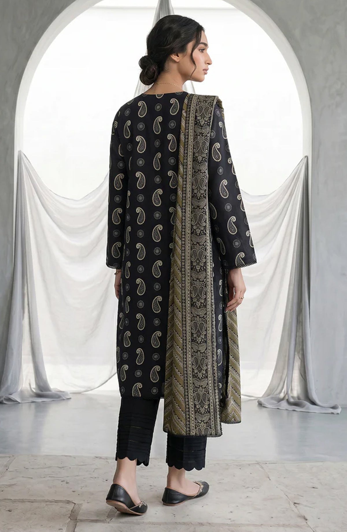 Zellbury Monochrome Embroidered Lawn Unstitched 2 Piece Suit - WUS26E21068 - ZB26MN - Black - Summer Collection