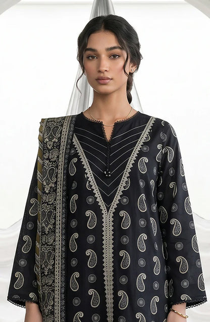 Zellbury Monochrome Embroidered Lawn Unstitched 2 Piece Suit - WUS26E21068 - ZB26MN - Black - Summer Collection