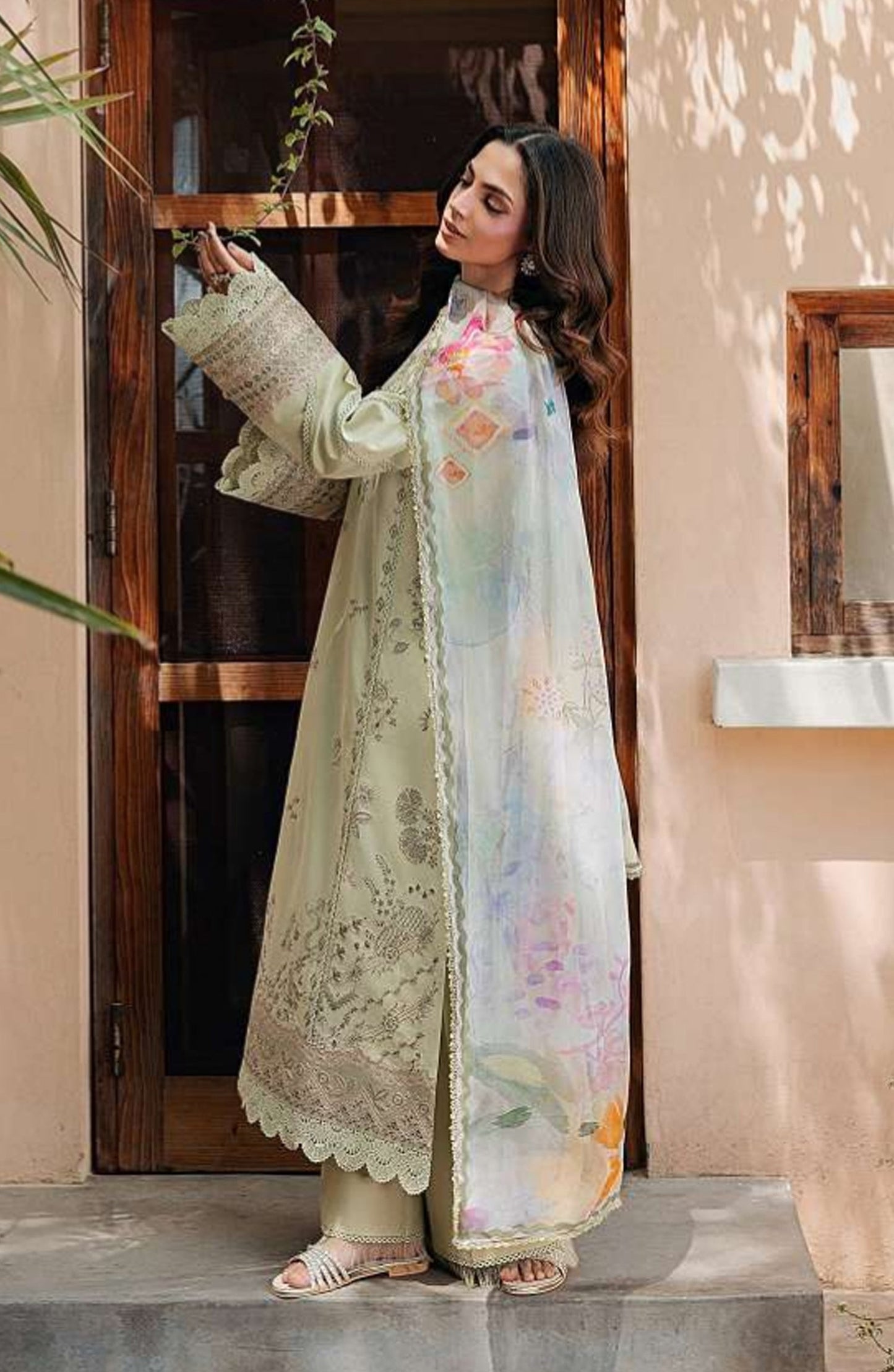Zync by Florent Embroidered Lawn Unstitched 3 Piece Suit - FZ-2A - FL26FCZ - Green - Summer Collection