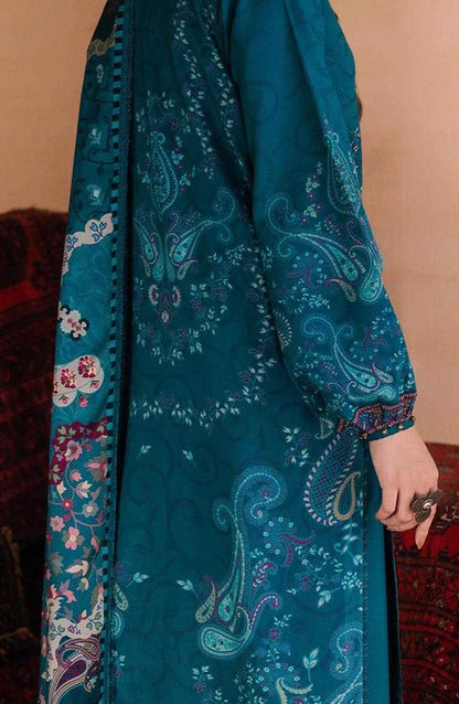 Zync by Florent Embroidered Viscose Unstitched 3 Piece Suit - 08 Ayzel - FL26ZTY - Teal - Winter Collection