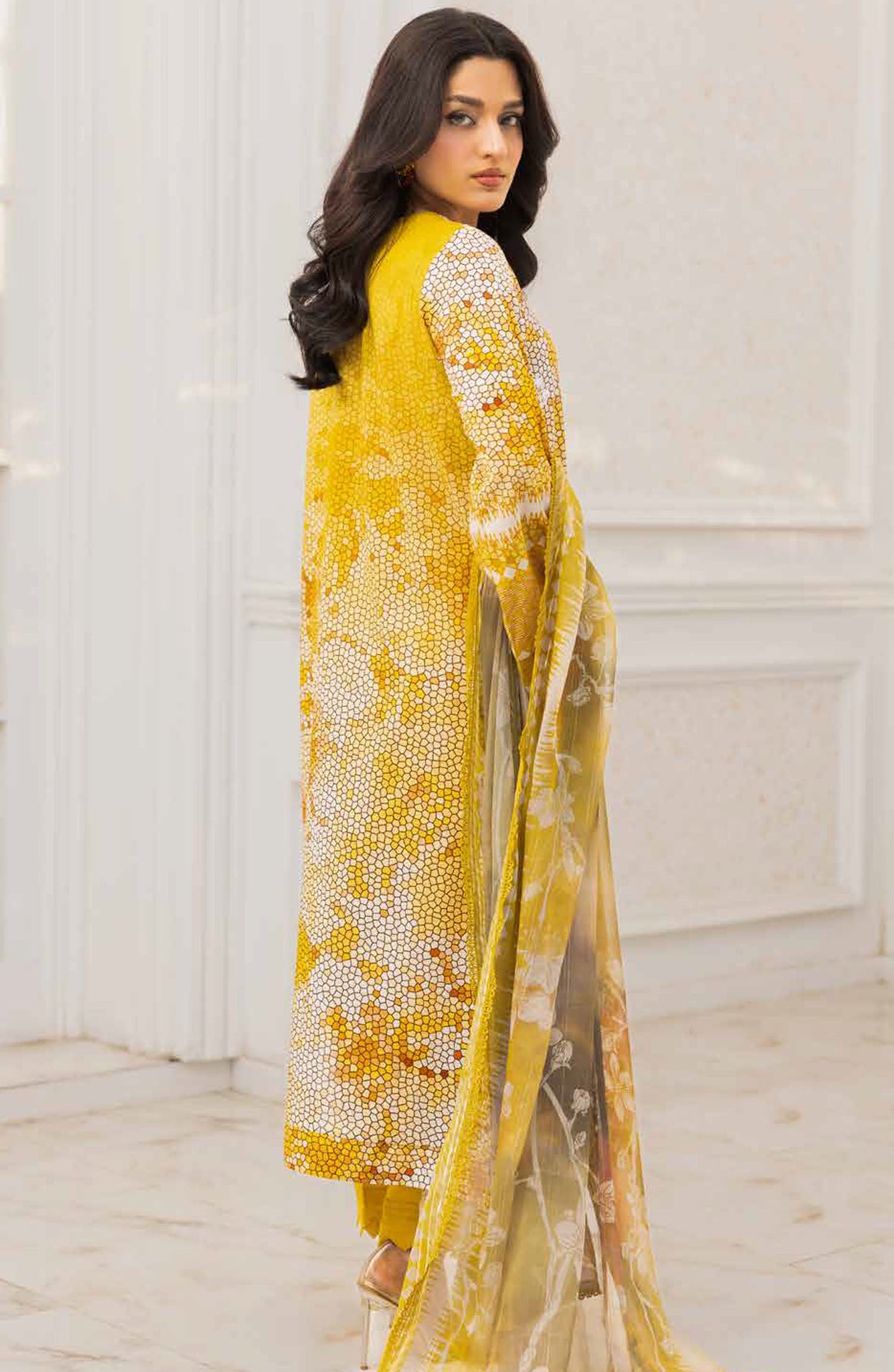 Aafreen by Riaz Arts Embroidered Lawn Unstitched 3 Piece Suit - AF-214 - RA25AELCT - Yellow - Summer Collection