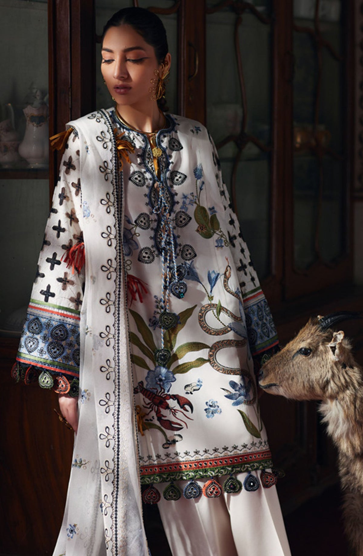 Elan Embroidered Lawn Unstitched 3 Piece Suit - D-04 B - EL25ULL - White - Summer Collection