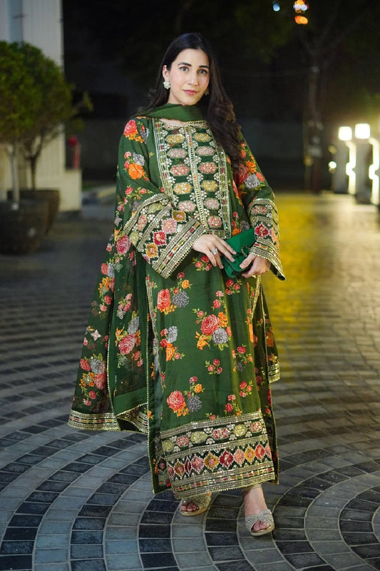 ANEELA’s Silk Green – LUX15 | Luxury Silk Collection 2025 - TC-1404