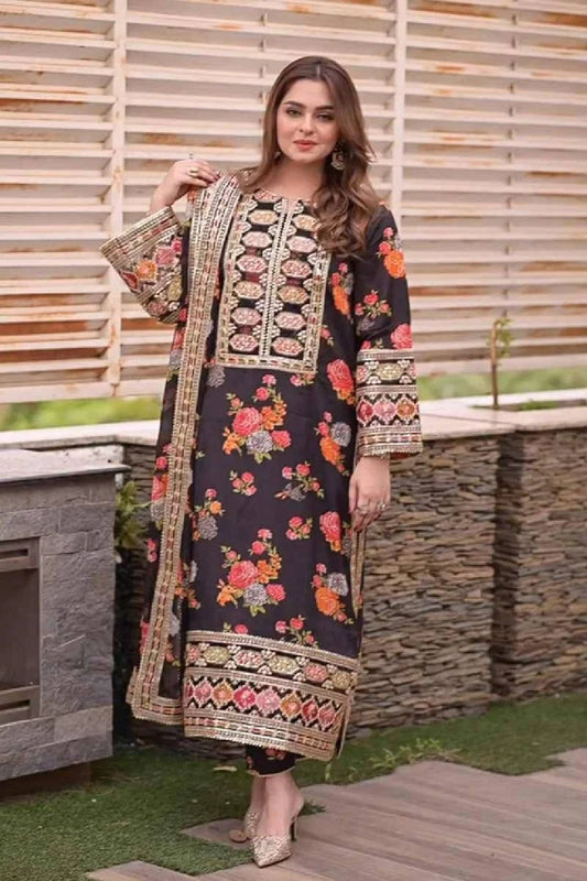 ANEELA’s Silk Black – LUX17 | Luxury Silk Collection 2025 - TC-1377