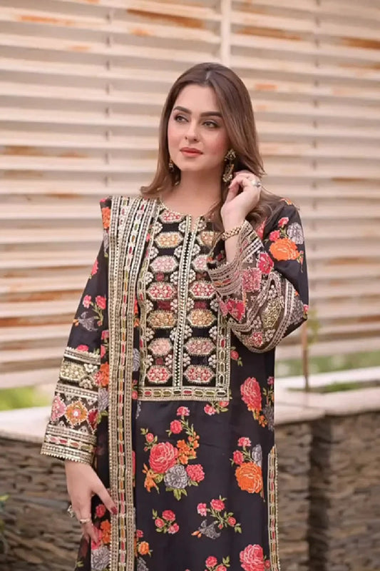 ANEELA’s Silk Black – LUX17 | Luxury Silk Collection 2025 - TC-1377