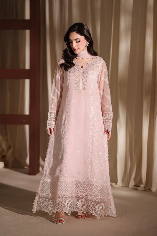 Azure Twirling Tulip LUXE Luxury Embroidered Chiffon Edit'26 - TC-1658