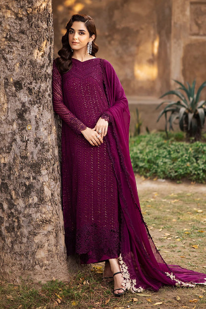 Azure Garnet Majesty Luxury Embroidered Chiffon Edit'25 - TC-1535
