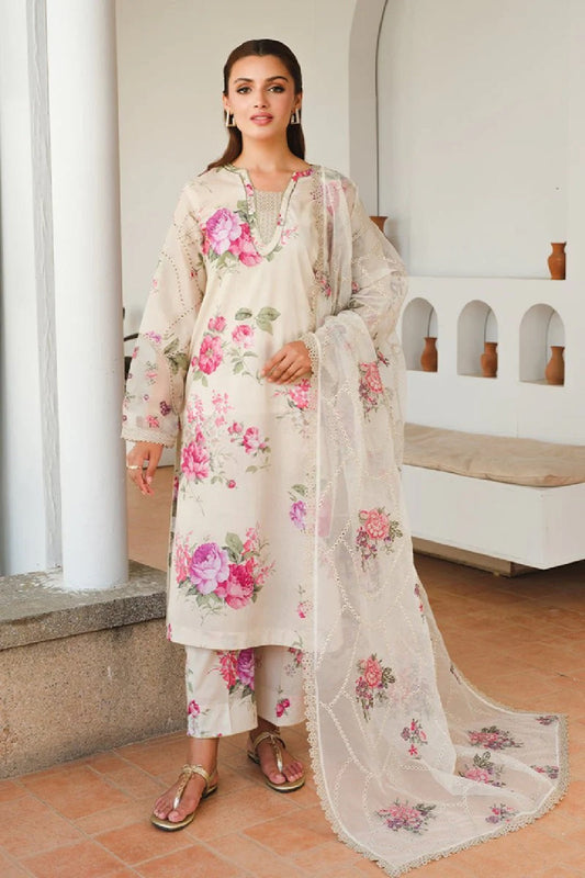 Baroque Luxury Embroidered Printed Lawn'25 UF-652 - TC-1324