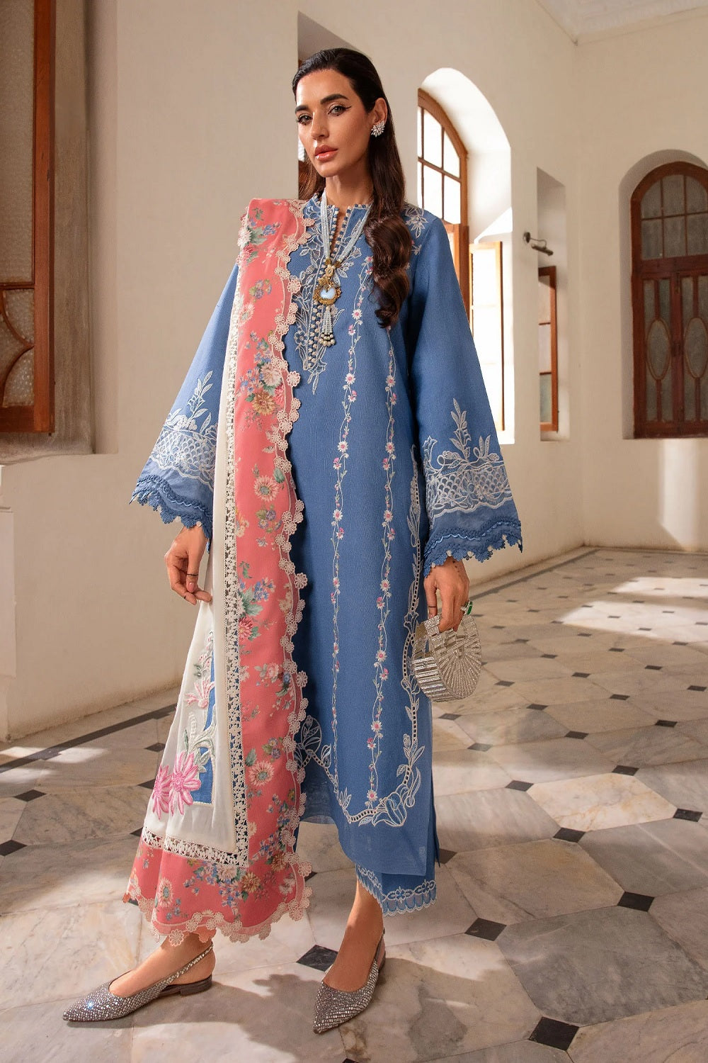 Crimson - Modern Memsaab Luxury Embroidered Lawn - CWTR24-D4 - TC-1656