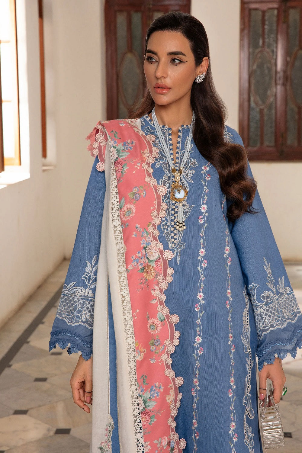Crimson - Modern Memsaab Luxury Embroidered Lawn - CWTR24-D4 - TC-1656