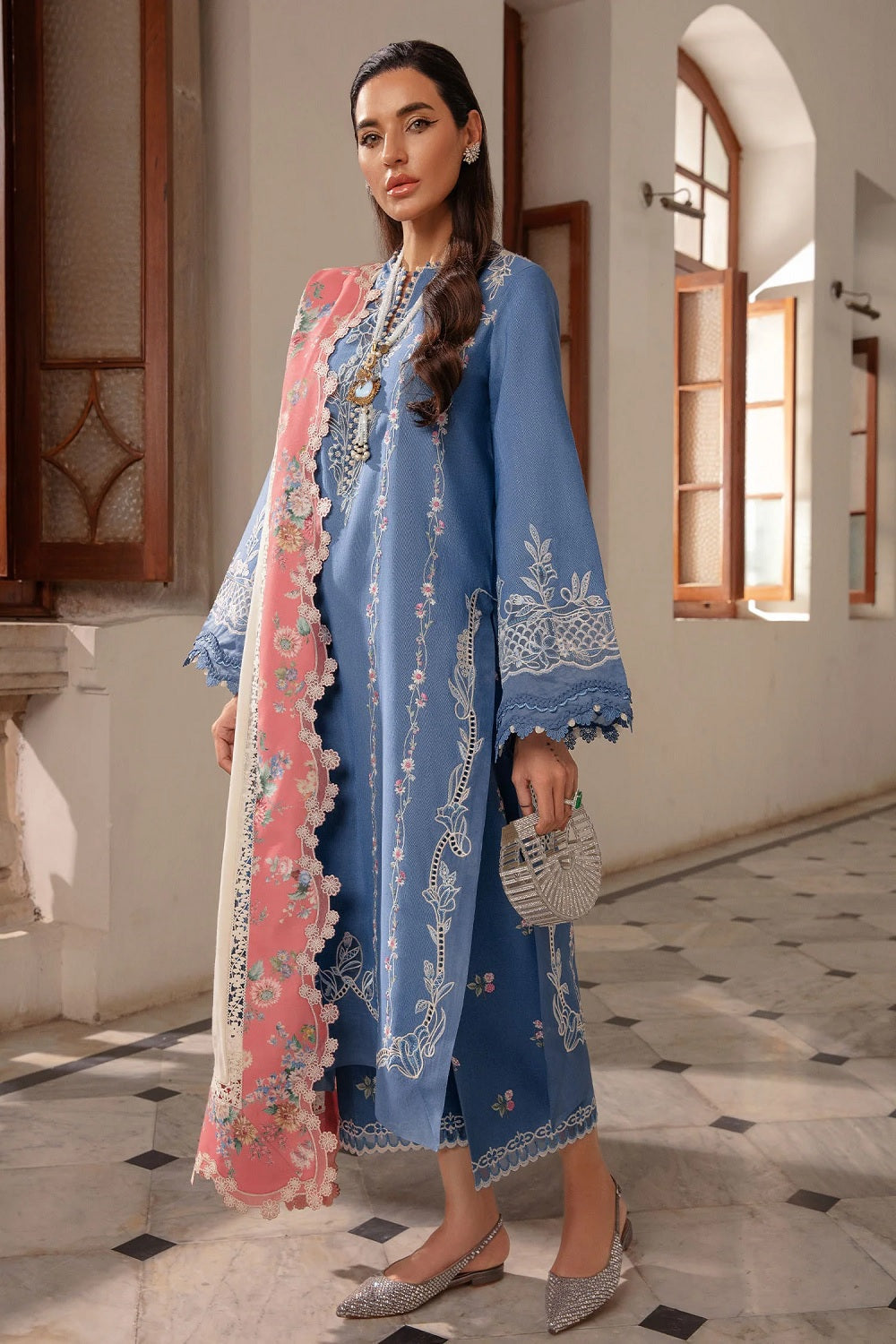 Crimson - Modern Memsaab Luxury Embroidered Lawn - CWTR24-D4 - TC-1656