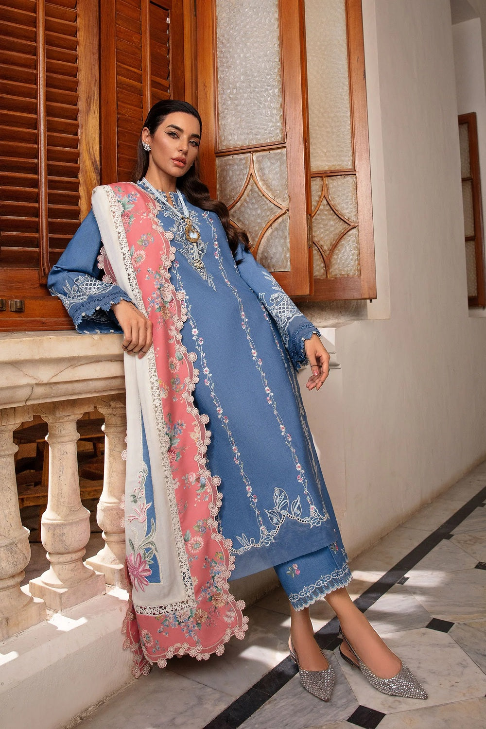 Crimson - Modern Memsaab Luxury Embroidered Lawn - CWTR24-D4 - TC-1656