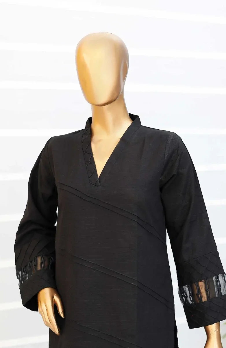 Daily Essential Luxury Khaddar 2PCs Collection-D 03 BLACK