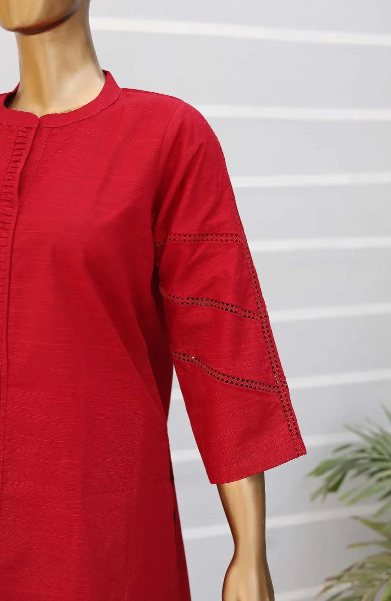 Daily Essential Luxury Khaddar 2PCs Collection-D 05 MAROON