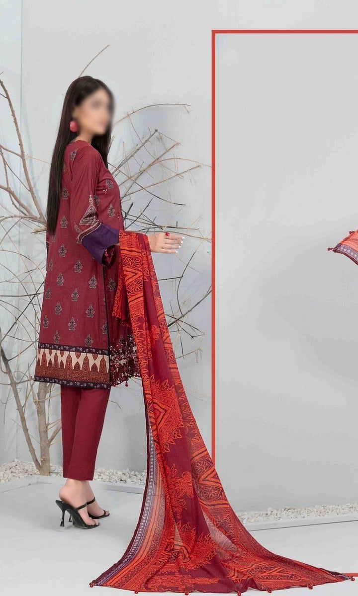 D 9302 ZUHA Embroidered Digital Printed Lawn Shirt - Digital Printed Chiffon Dupatta Collection 2023
