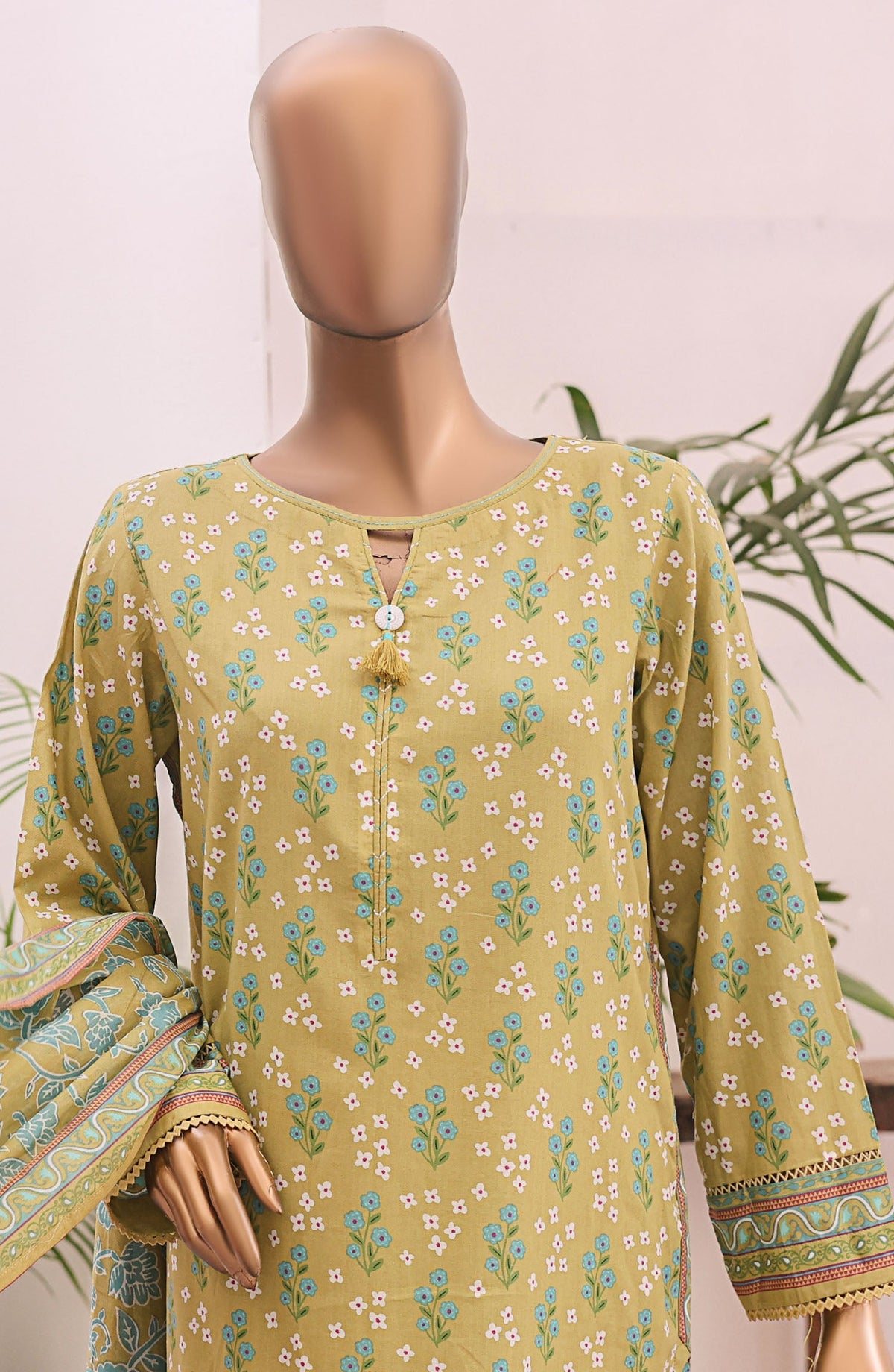 HZ Textile Embroidered Lawn Unstitched 3 Piece Suit - PDW-103B - HZ25UPDW - Green - Summer Collection