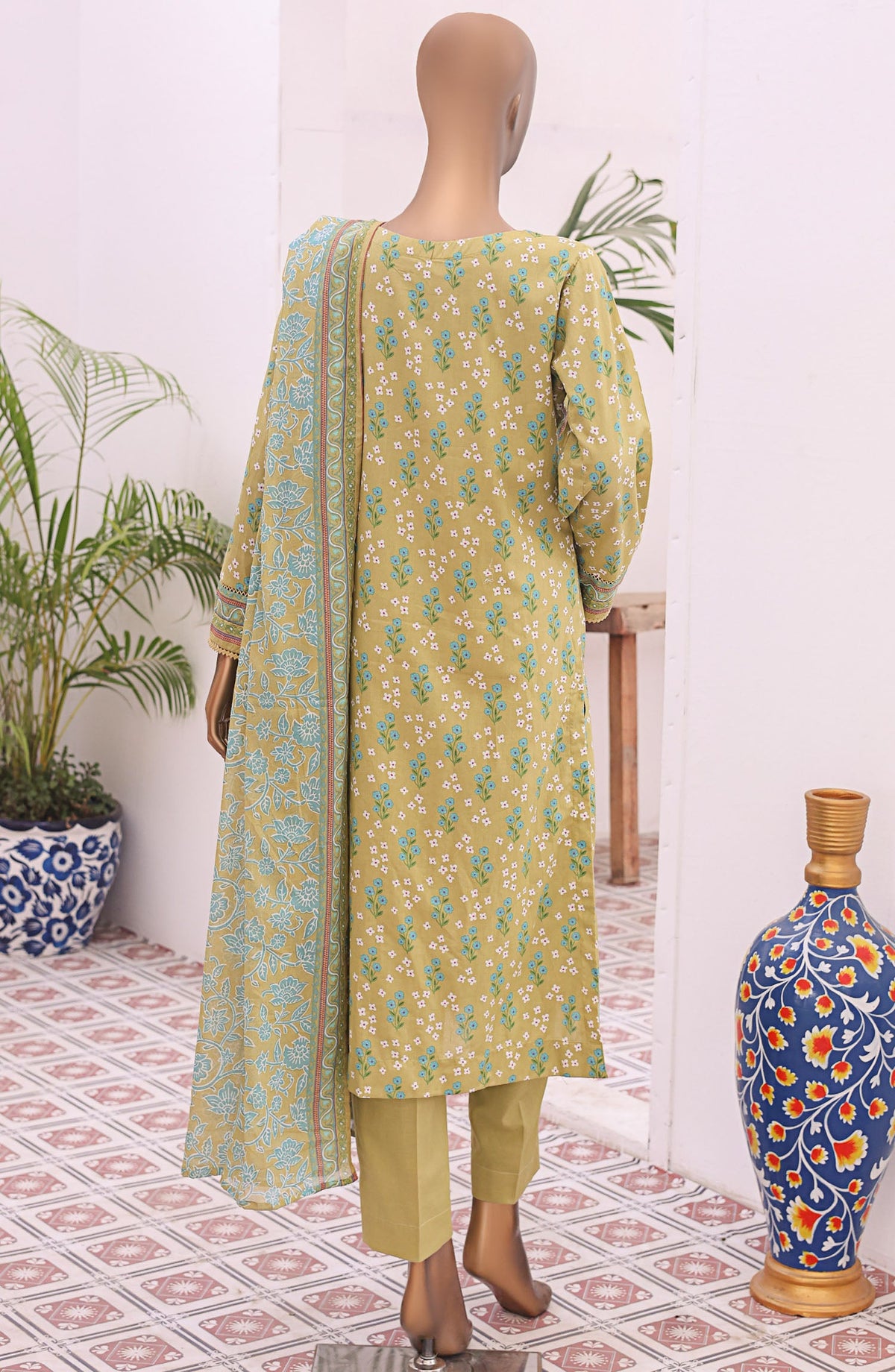 HZ Textile Embroidered Lawn Unstitched 3 Piece Suit - PDW-103B - HZ25UPDW - Green - Summer Collection