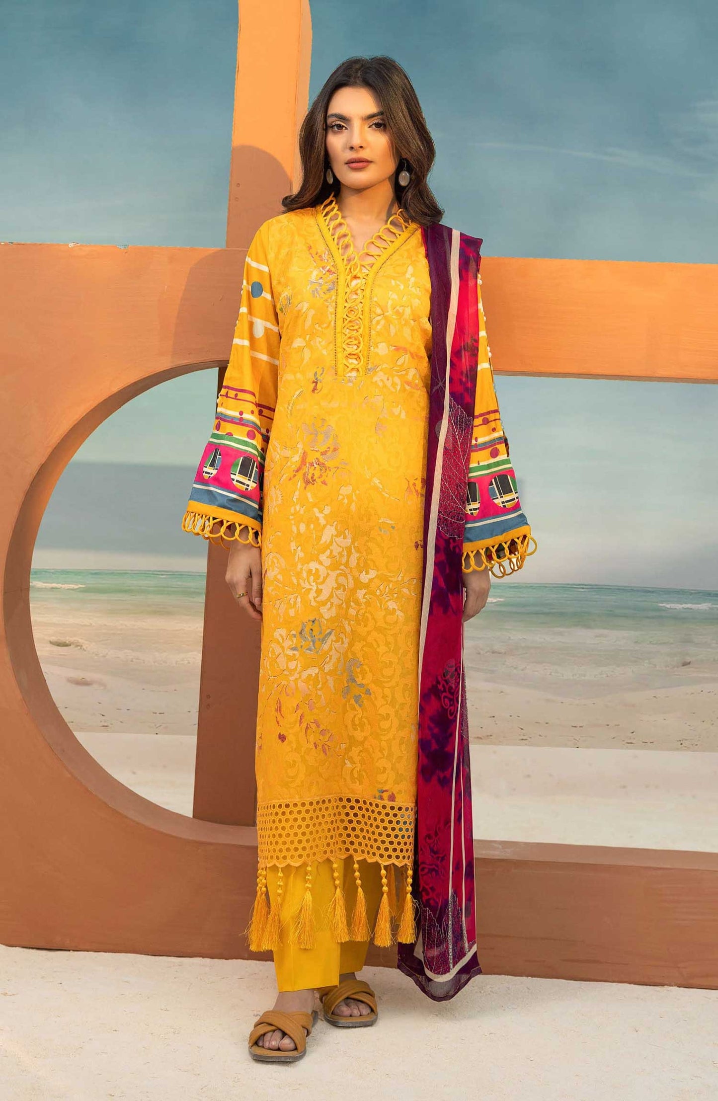Mahees Rang e Bahar by Riaz Arts Chikankari Lawn Unstitched 3 Piece - D-09 - RA25MCL - Summer Collection