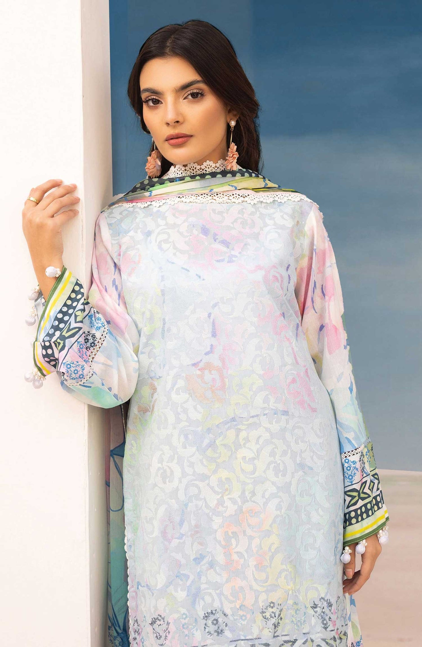 Mahees Rang e Bahar by Riaz Arts Chikankari Lawn Unstitched 3 Piece - D-10 - RA25MCL - Summer Collection