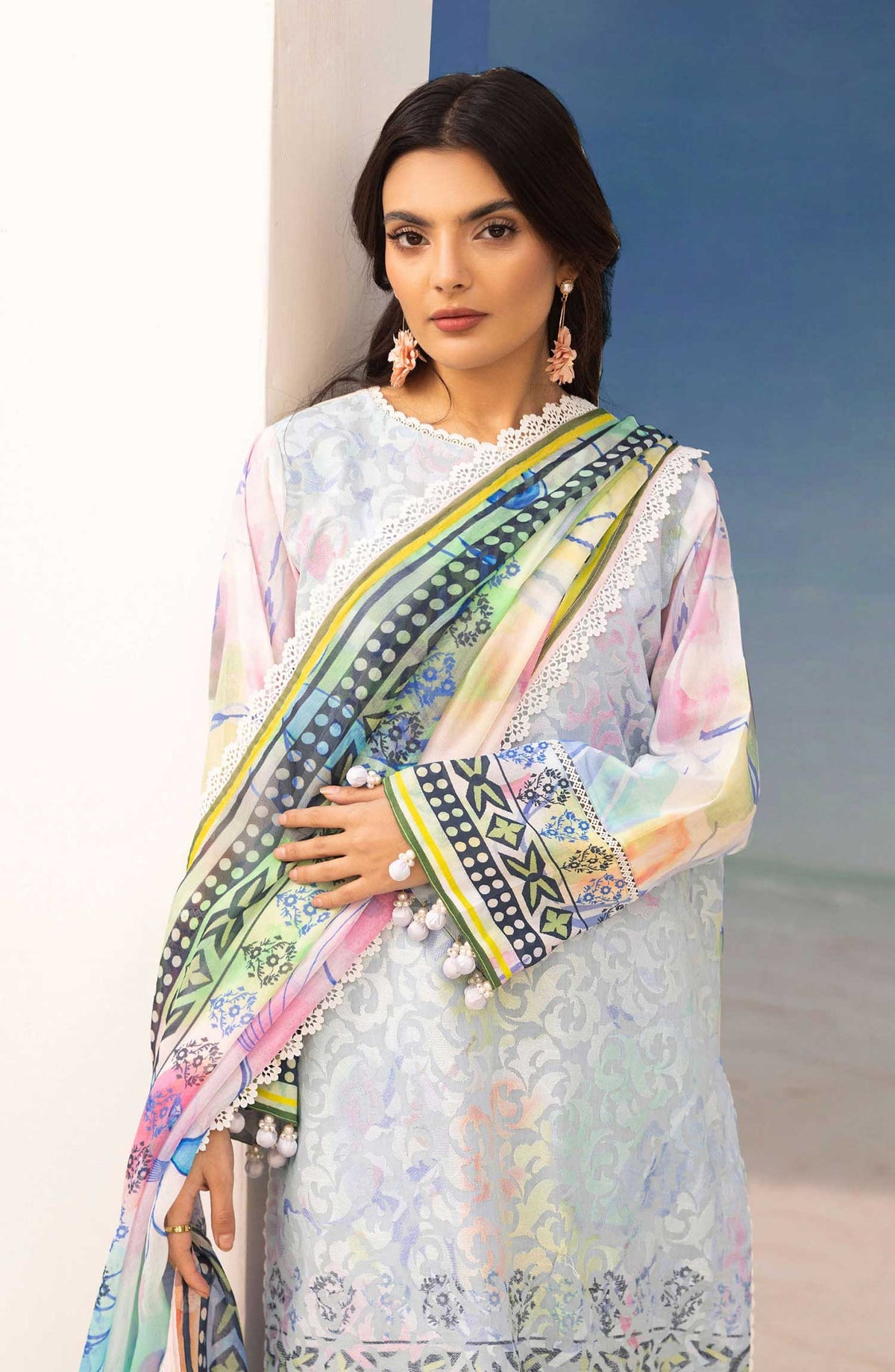 Mahees Rang e Bahar by Riaz Arts Chikankari Lawn Unstitched 3 Piece - D-10 - RA25MCL - Summer Collection