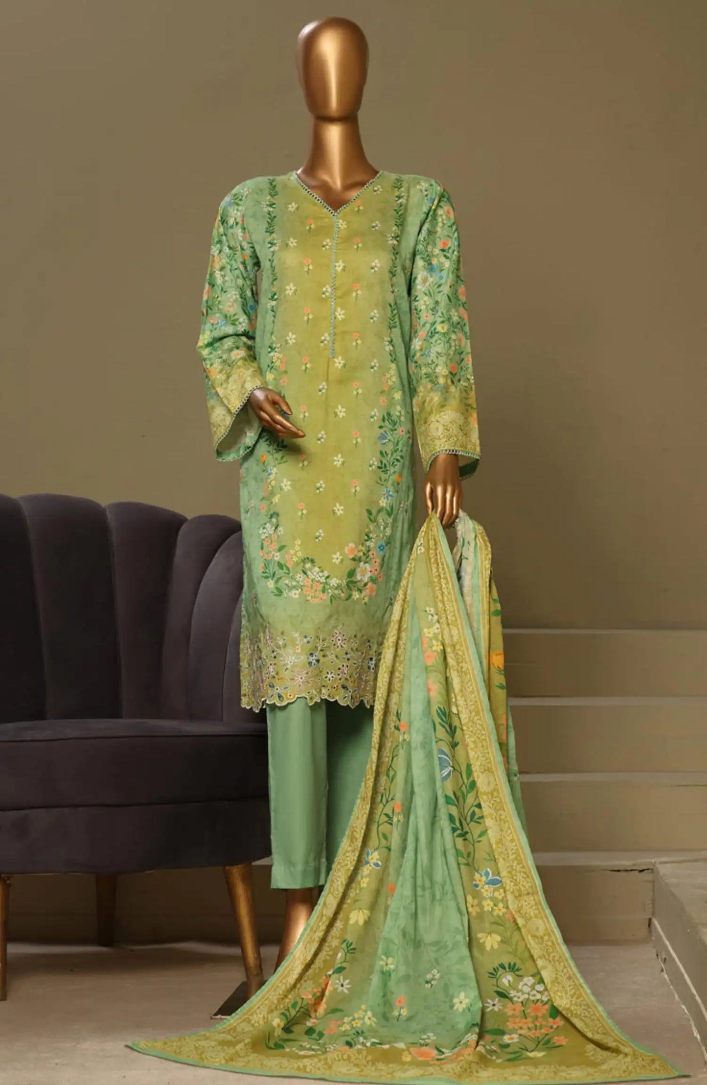 BIN SAEED Exclusive Cotton Chikankari 3 Piece Vol 1 - Design 09