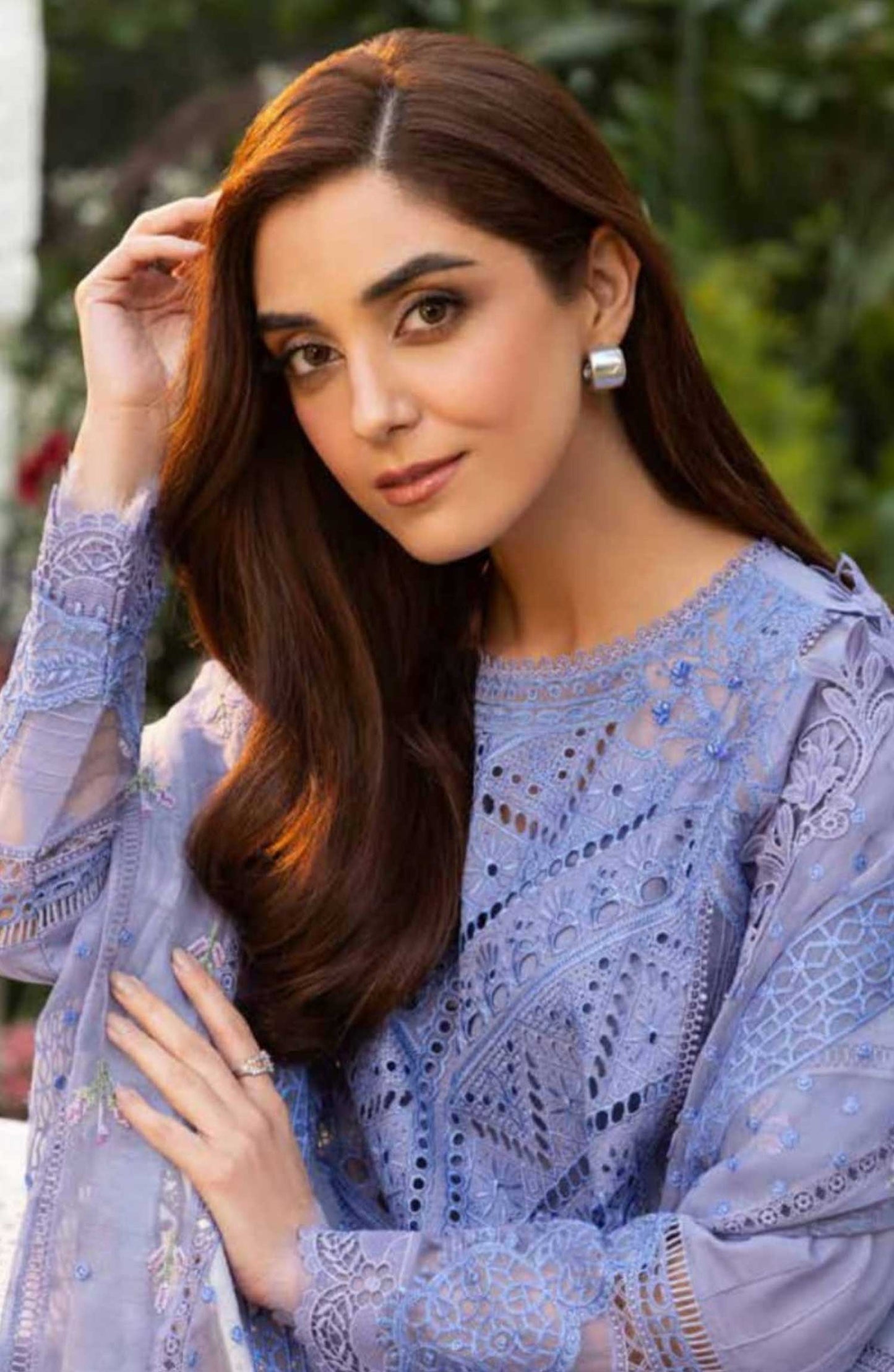 Sobia Nazir Embroidered Unstitched 3 Piece Suit - D-10 B - SBN25LL - Blue - Summer Collection
